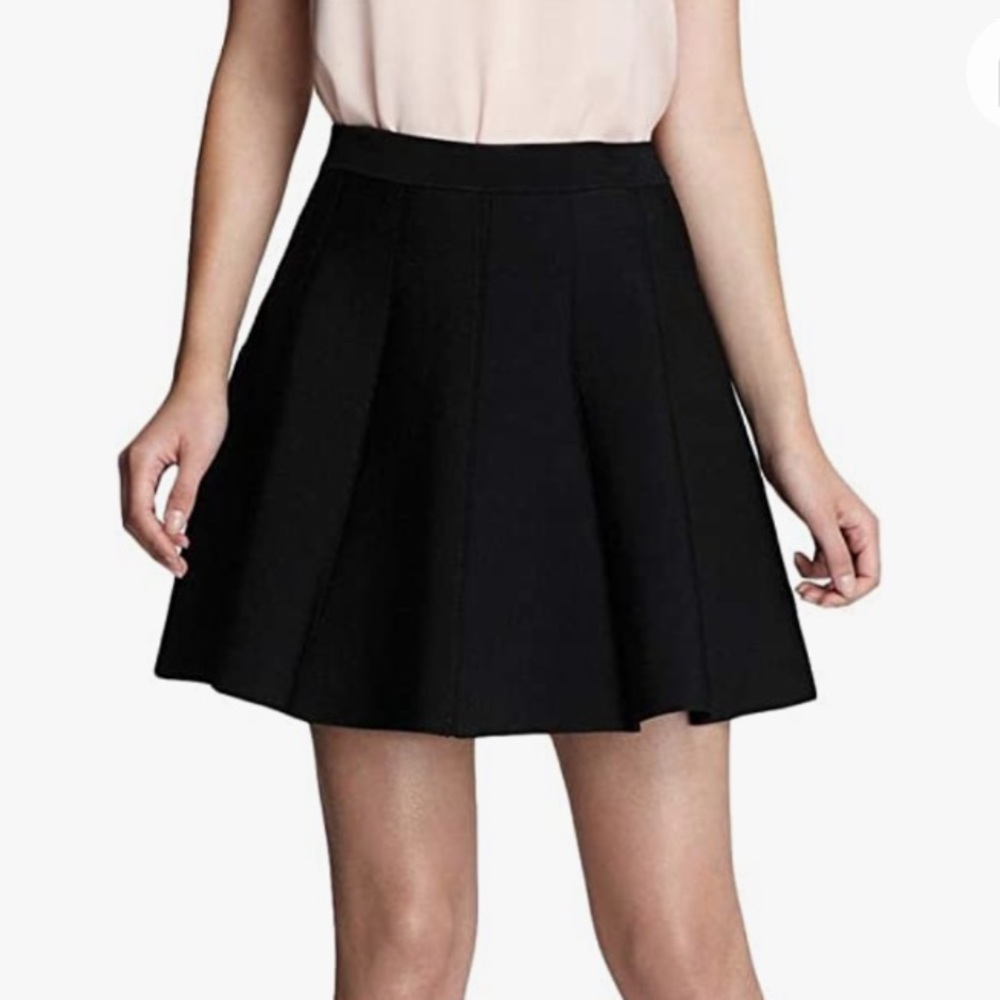 Parker Black Classic High Low Zip Elastic Waist Bottom Mini Skirt- Size Small